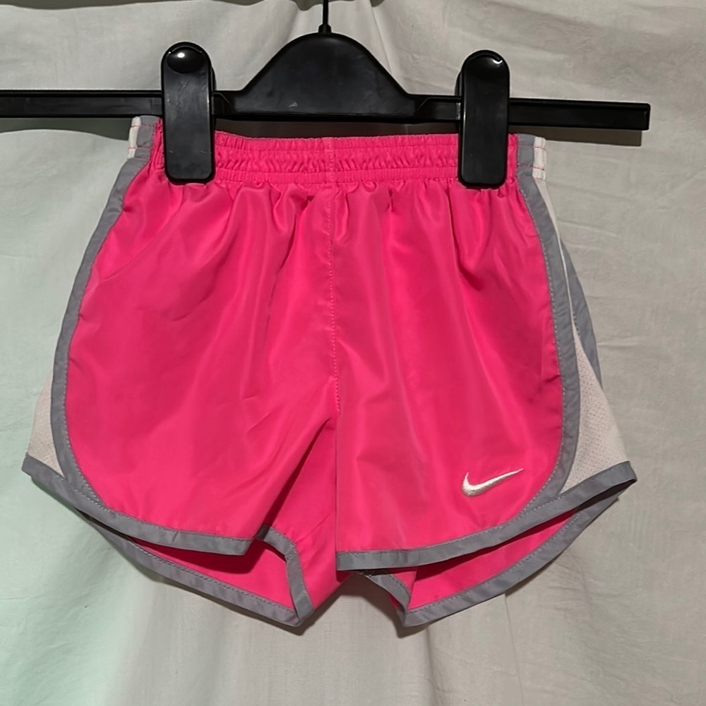 Nike Dri Fit Kids Pink and Gray Shorts size 6 with liner